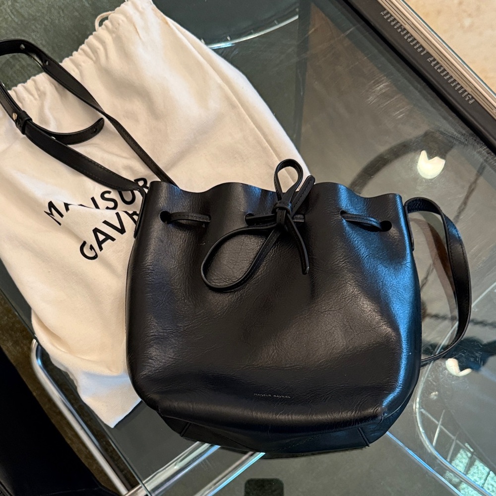 Mansur Gavriel Black Leather Shoulder Bag